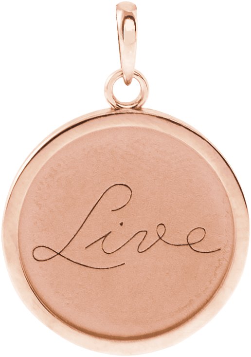 Live, Love, or Hope Disc Necklace or Pendant