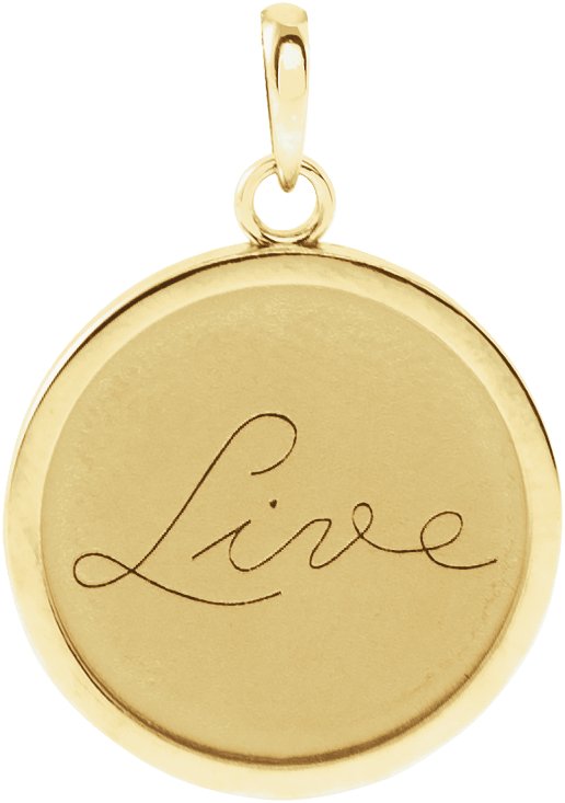 Live, Love, or Hope Disc Necklace or Pendant