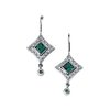 Chatham Created Emerald and Diamond Earrings .25 CTW Ref 188244