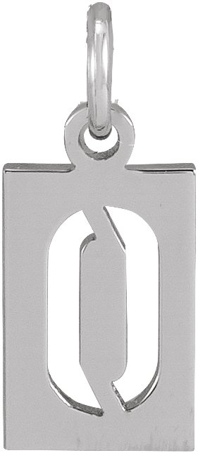 Sterling Silver Pierced Numeral 0 Dog Tag Pendant