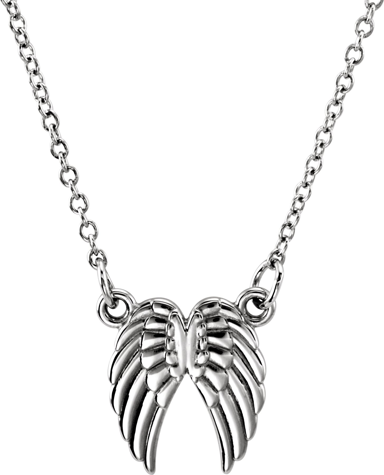 14K White Tiny Posh® Angel Wings 16-18" Necklace
