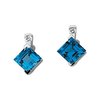 Genuine Swiss Blue Topaz And Diamond Earrings 8mm .2 CTW Ref 139068