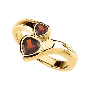 Natural Mozambique Garnet Heart Ring