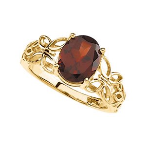 14K Yellow Natural Mozambique Garnet Ring