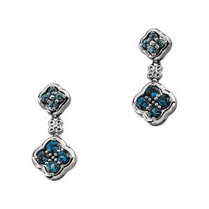 Genuine Swiss London Blue Topaz Earrings 2mm Ref 894044