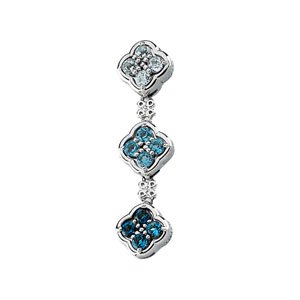 Genuine Swiss Blue Topaz and London Blue Topaz Pendant 3mm Ref 435953