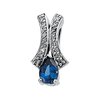 Chatham Created Blue Sapphire and Diamond Pendant 7 x 5mm Ref 499721