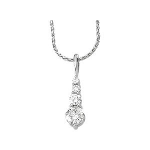 1 CTW Natural Diamond Journey Pendant – 14K White Gold
