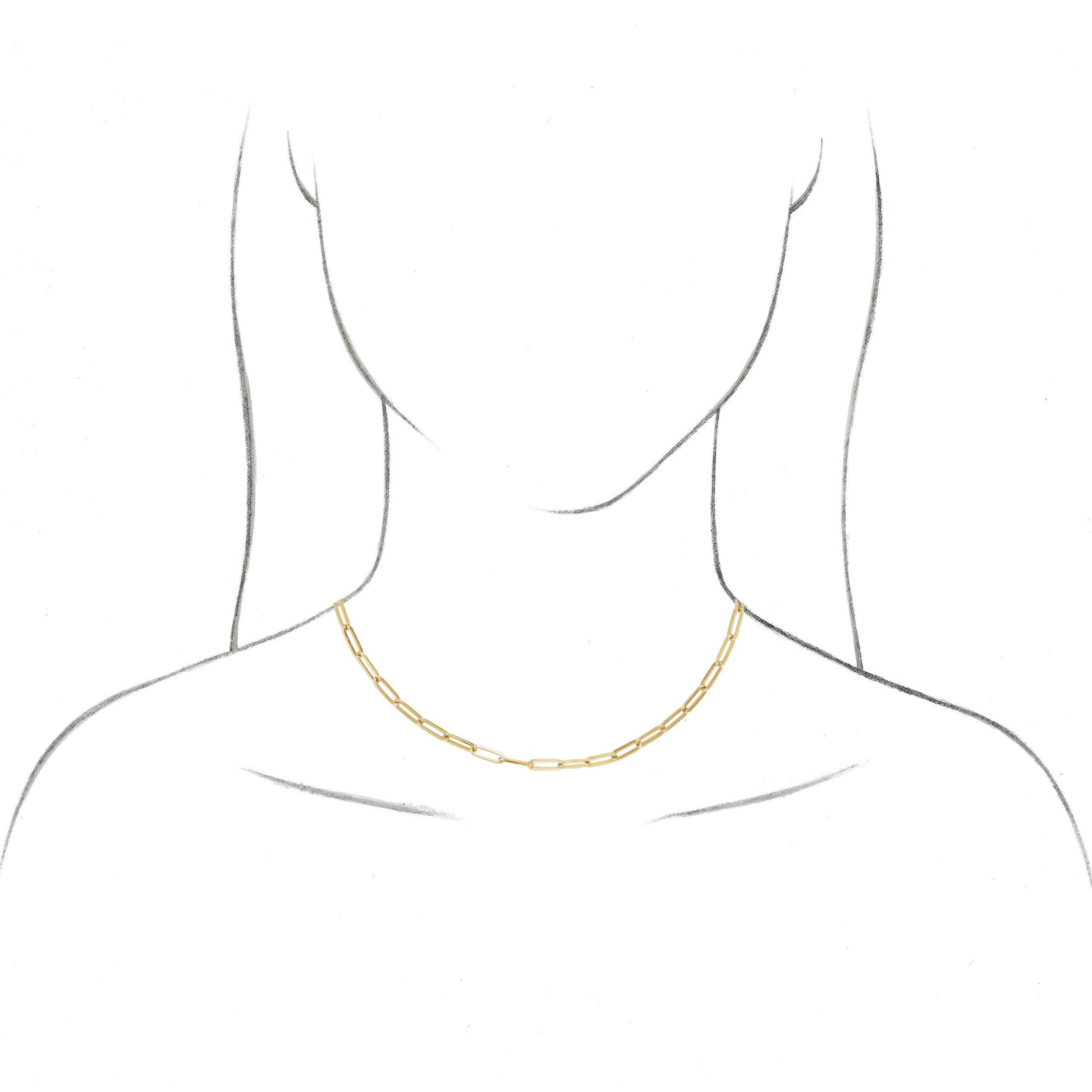 14K Yellow 3.85 mm Paperclip-Style 7 Chain