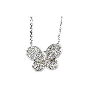 SS Cubic Zirconia Butterfly Necklace Ref 572636