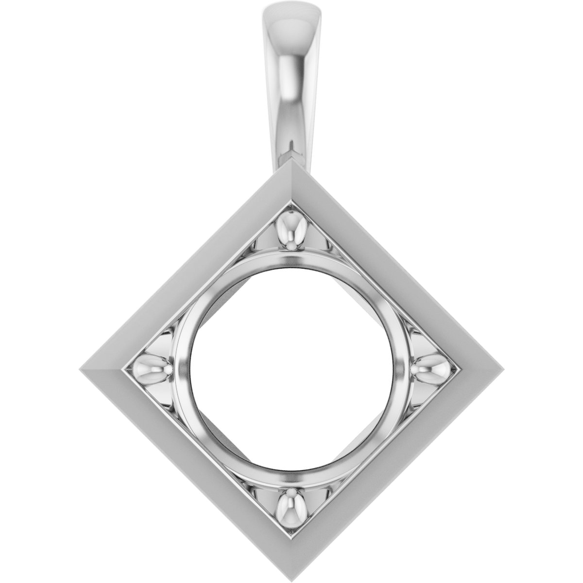 Claw-Prong Bezel-Style Solitaire Charm/Pendant