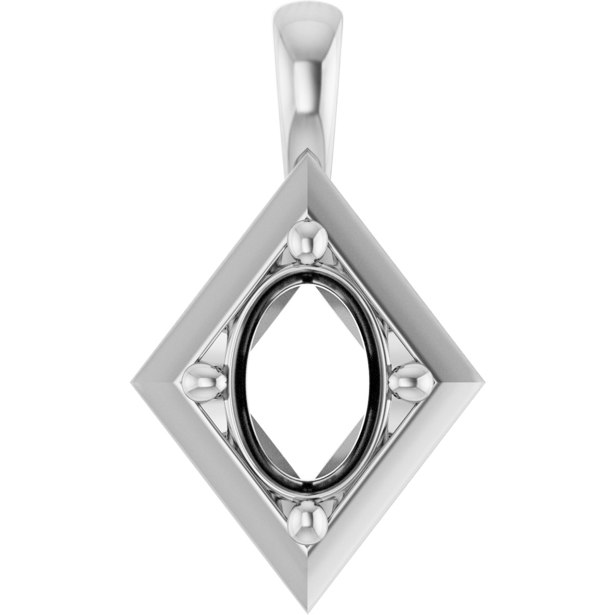 Claw-Prong Bezel-Style Solitaire Charm/Pendant
