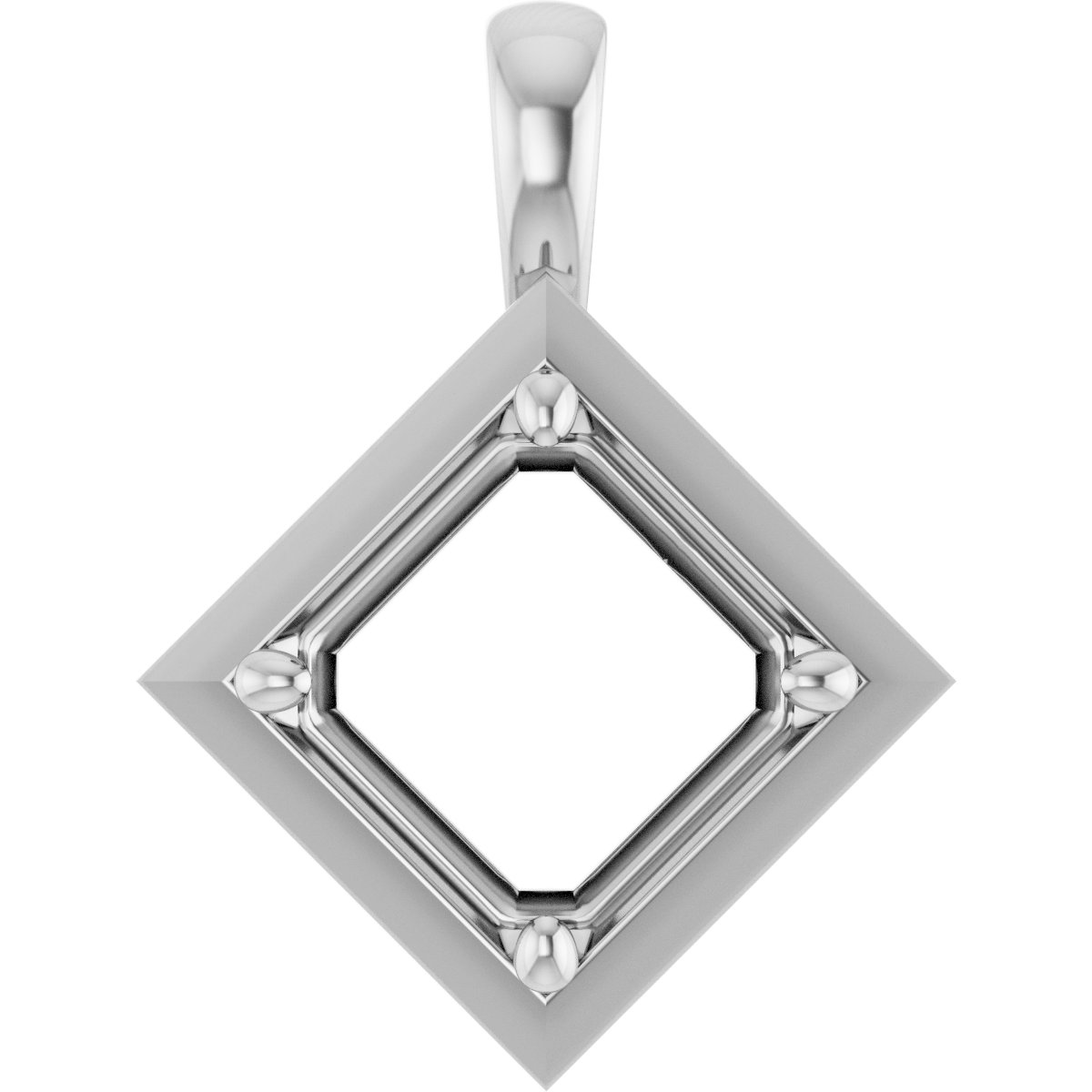 Claw-Prong Bezel-Style Solitaire Charm/Pendant