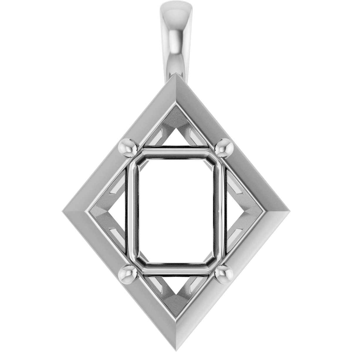 Claw-Prong Bezel-Style Solitaire Charm/Pendant