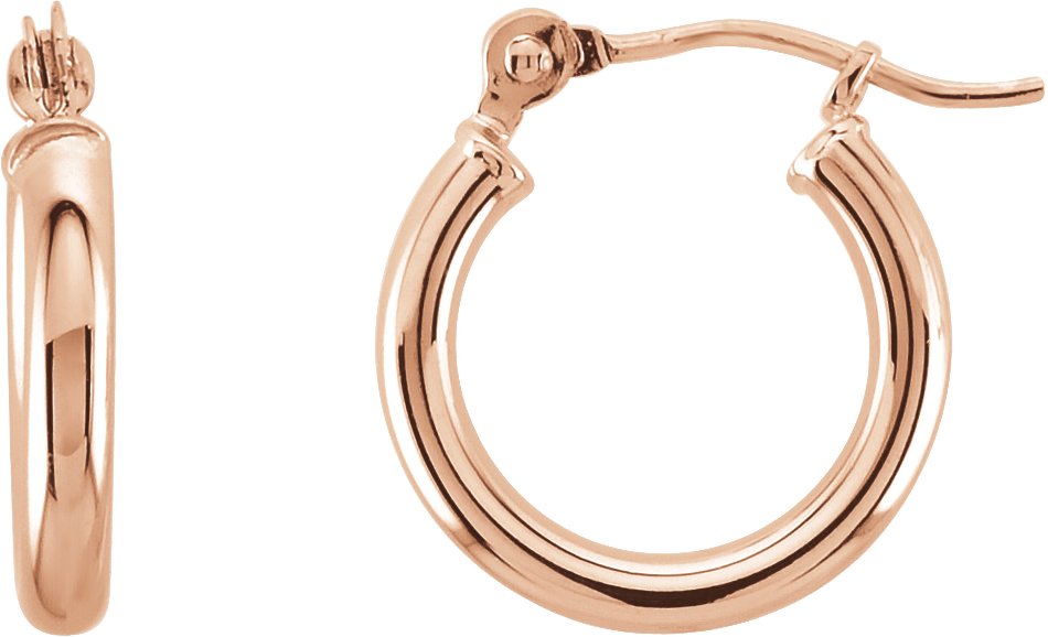 Round Tube Hoop Earrings – 14K Rose Gold