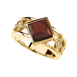 Genuine Mozambique Garnet and Diamond Ring 8mm .1 CTW Ref 357898