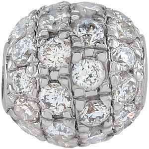 14K White 3 mm 1/8 CTW Natural Diamond Ball Pendant