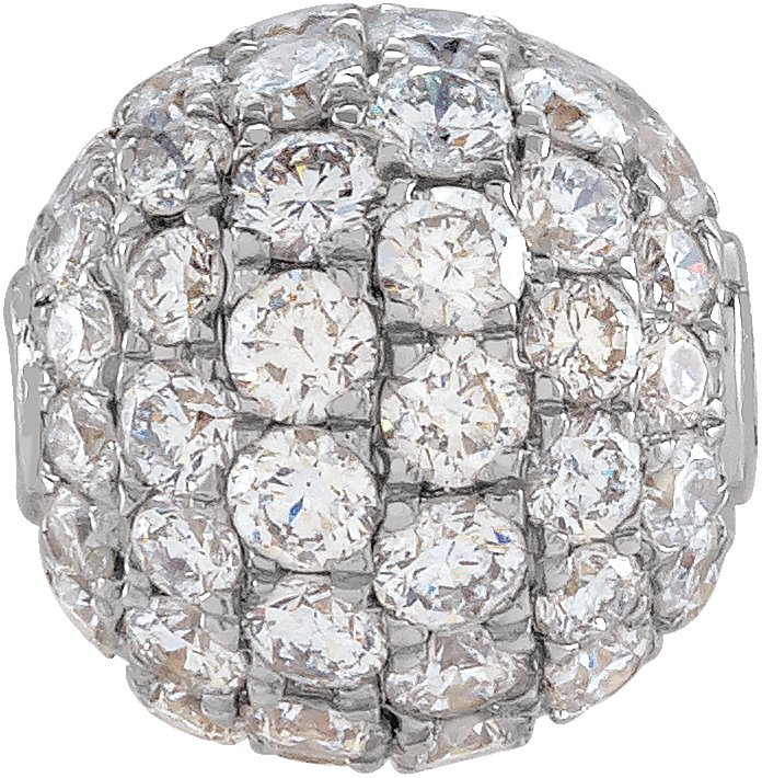 14K White 6 mm 3/8 CTW Natural Diamond Ball Pendant