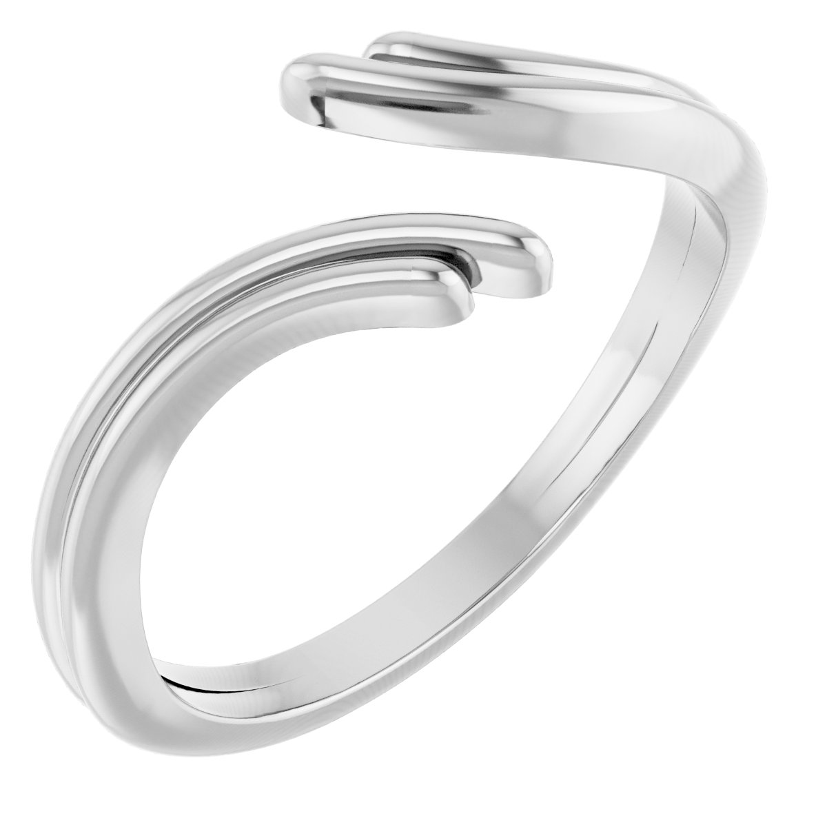 14K White Bypass Ring