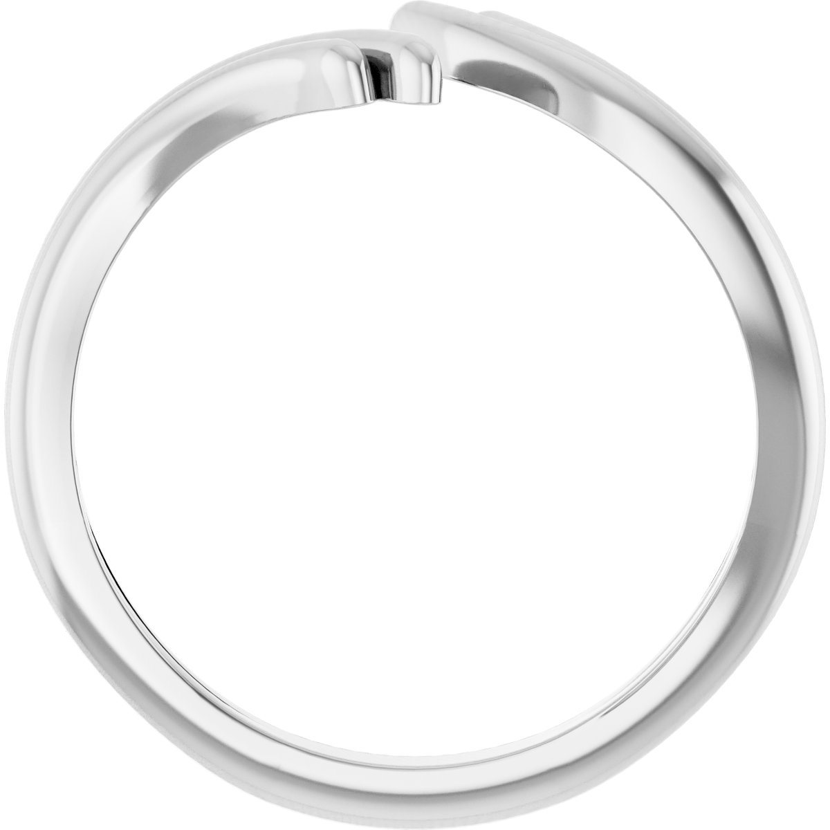 14K White Bypass Ring