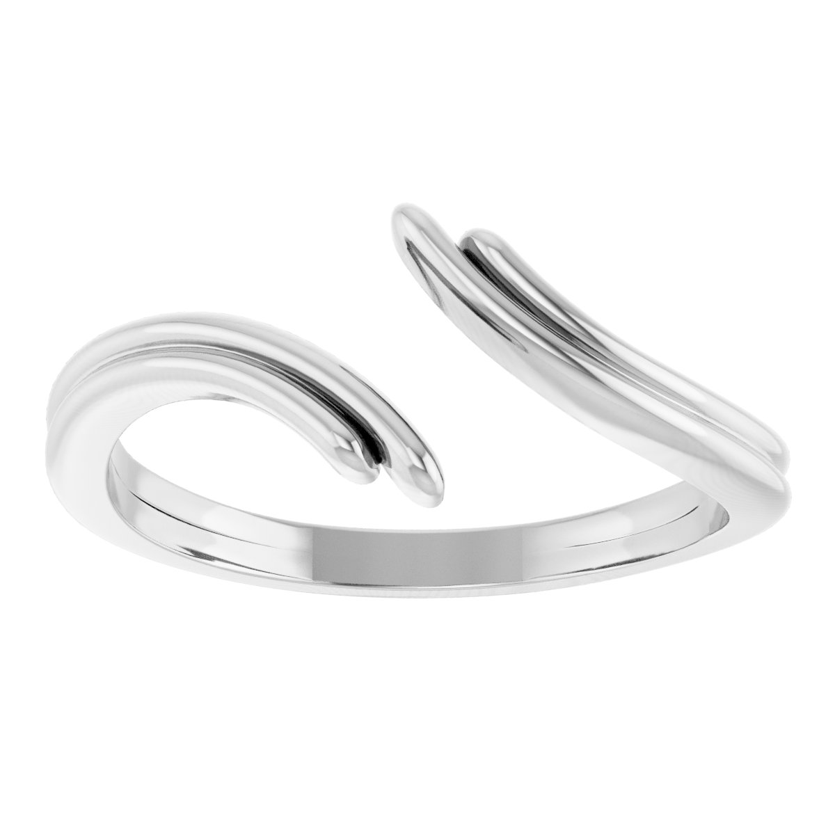 14K White Bypass Ring