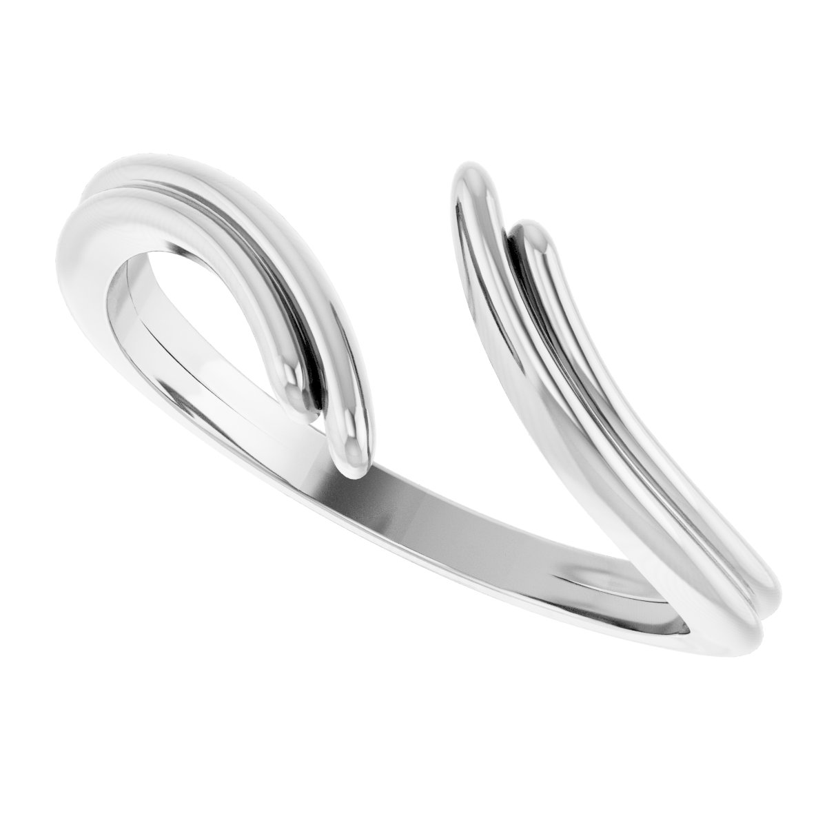 14K White Bypass Ring