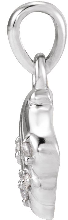 .03 CTW Natural Diamond Seashell Pendant view 2