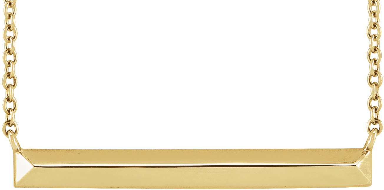 14K Yellow Geometric Bar 18" Necklace