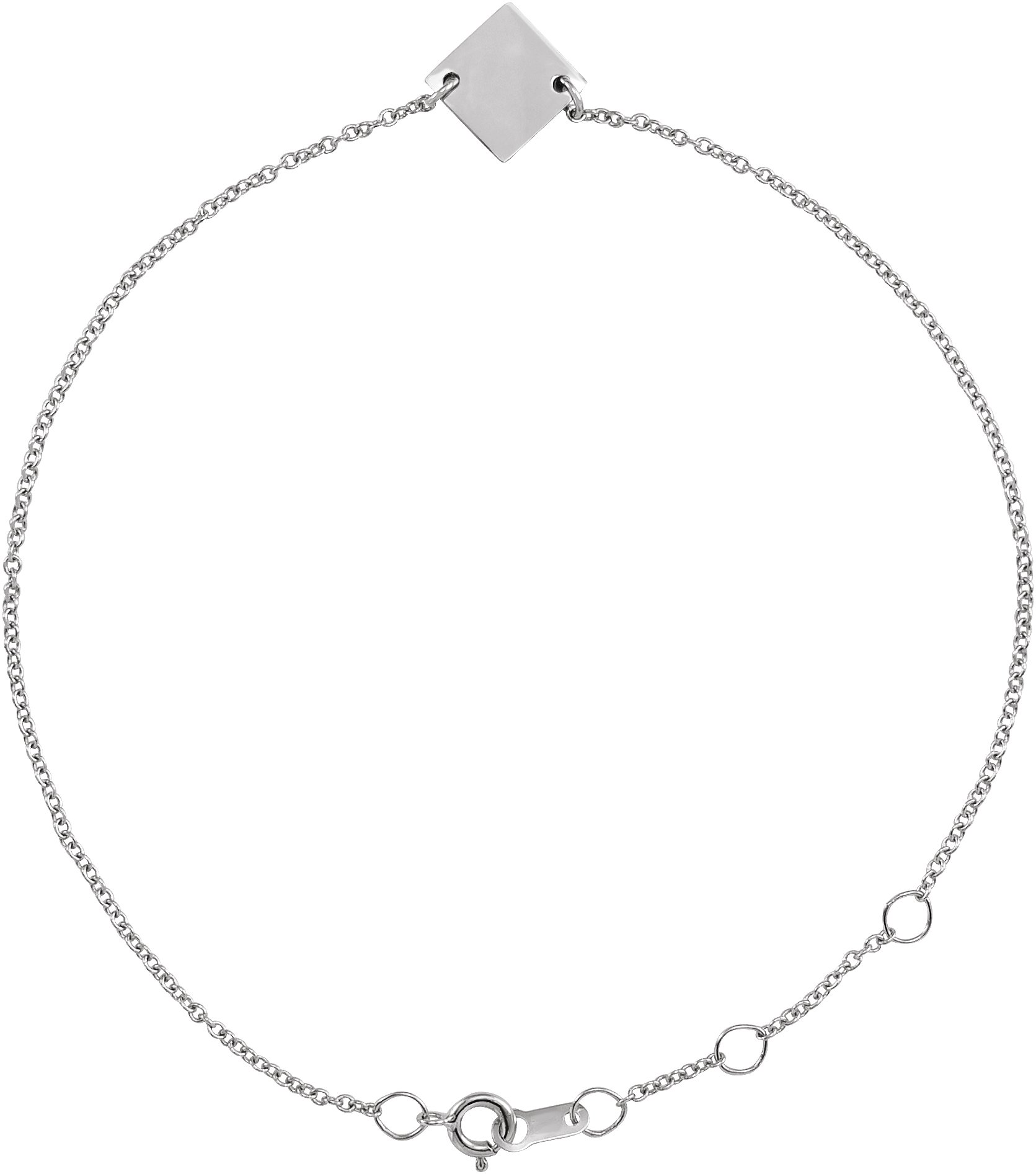 Sterling Silver Engravable Geometric 6 1/2-7 1/2" Bracelet