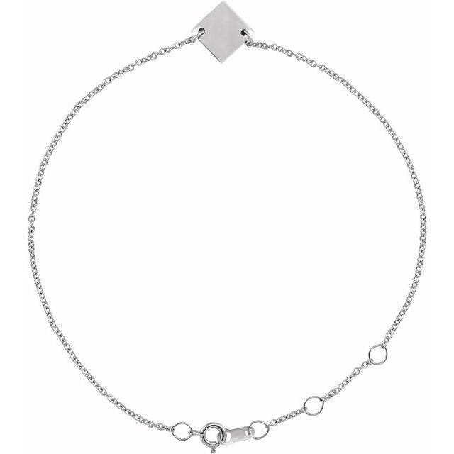 Sterling Silver Geometric 6 1/2-7 1/2" Bracelet