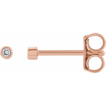 14K Rose .03 CTW Diamond Micro Bezel Set Earrings Ref 17485549