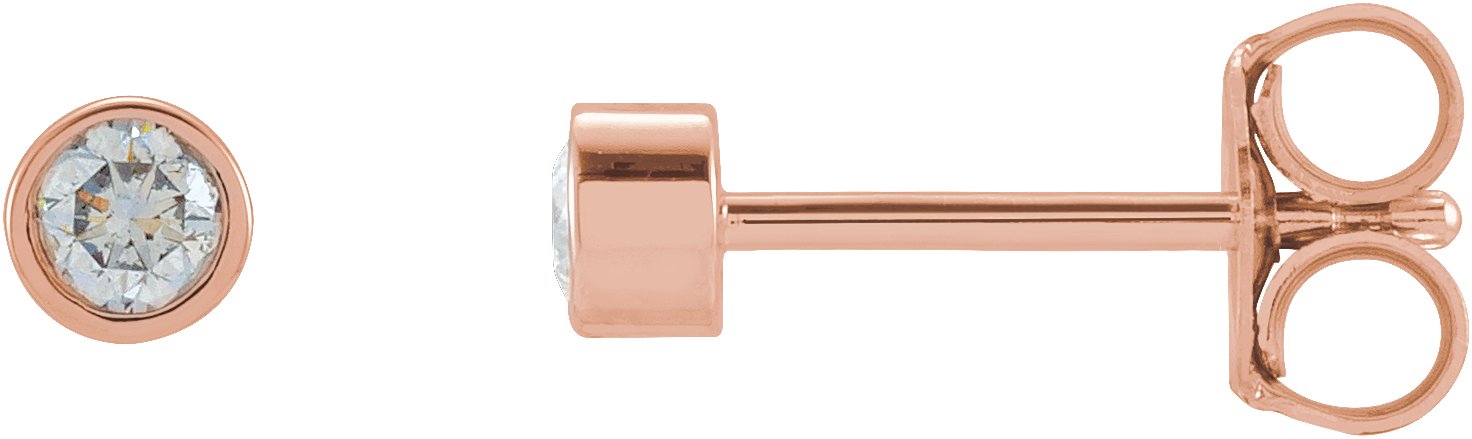 14K Rose .125 CTW Diamond Micro Bezel Set Earrings Ref 17485565