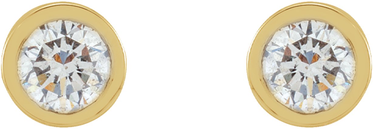 14K Yellow 1/10 CTW Natural Diamond Micro Bezel-Set Earrings