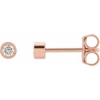 14K Rose .10 CTW Diamond Micro Bezel Set Earrings Ref 17485561