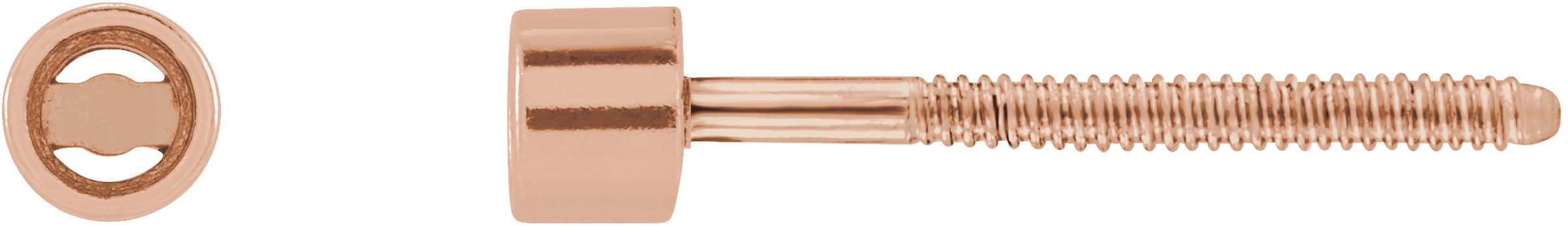 14K Rose 1.75 mm Round Micro Single Stud Earring Mounting
