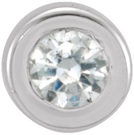 14K White .01 CT Diamond Micro Bezel Set Single Earring Ref 17676480