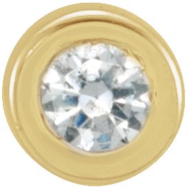 14K Yellow .01 CT Diamond Micro Bezel Set Single Earring Ref 17676474