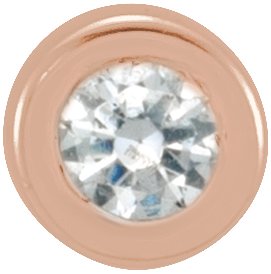 14K Rose .01 CT Diamond Micro Bezel Set Single Earring Ref 17676486