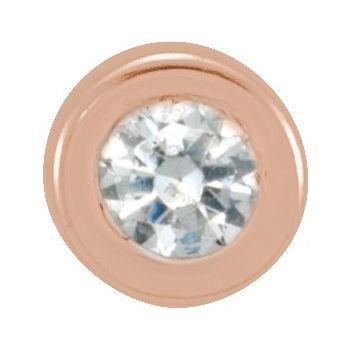 14K Rose .01 CT Diamond Micro Bezel Set Single Earring Ref 17676486