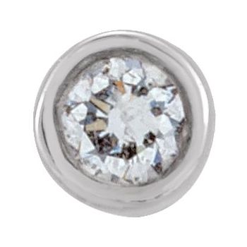 14K White .02 CT Diamond Micro Bezel Set Single Earring Ref 17676481