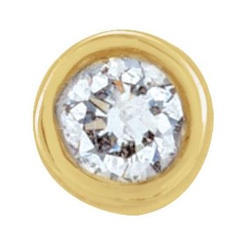 14K Yellow .02 CT Diamond Micro Bezel Set Single Earring Ref 17676475