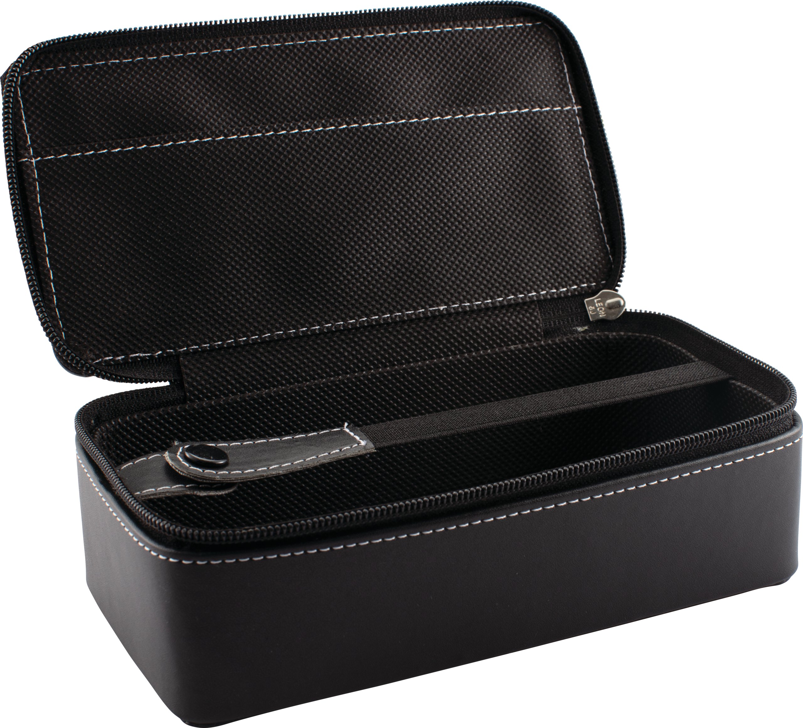 Leather Stone Parcel Box with Zipper Closure