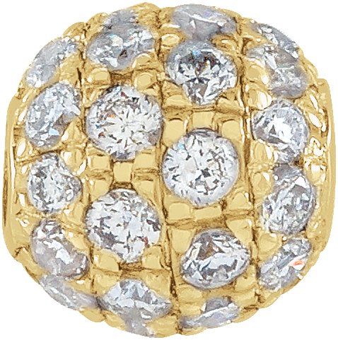14K Yellow  3 mm 1/8 CTW Natural Diamond Ball Pendant