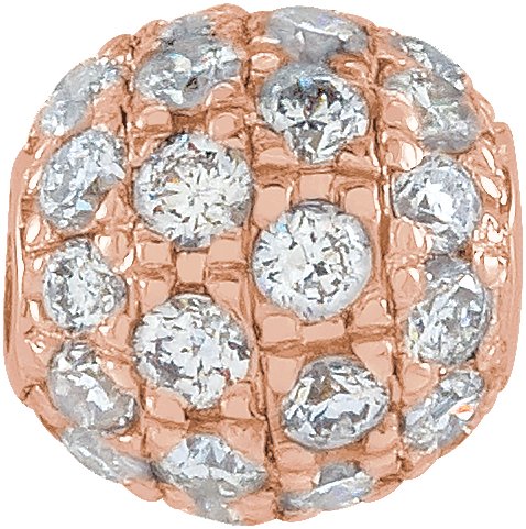 14K Rose 3 mm 1/8 CTW Natural Diamond Ball Pendant