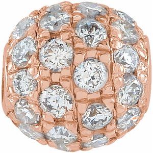 14K Rose 3 mm 1/8 CTW Natural Diamond Ball Pendant