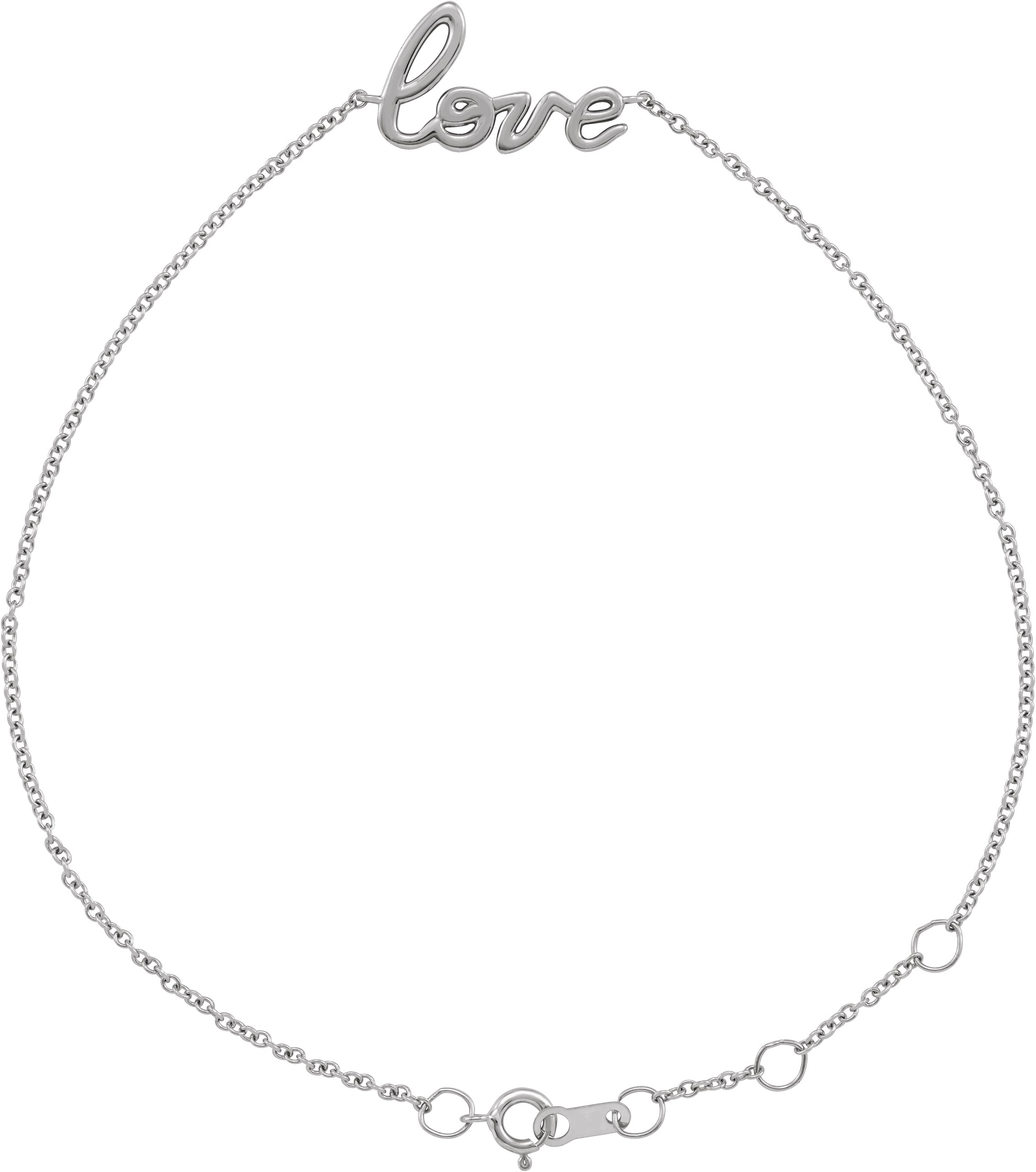 14K White Love 6 1/2-7 1/2" Bracelet