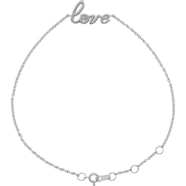 Sterling Silver Love 6 1/2-7 1/2 Bracelet