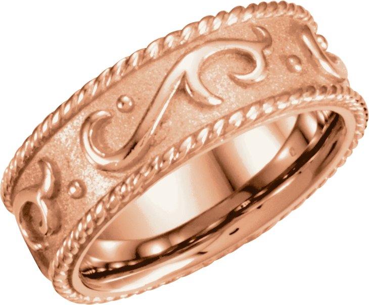 Scroll Design Band – 14K Rose Gold
