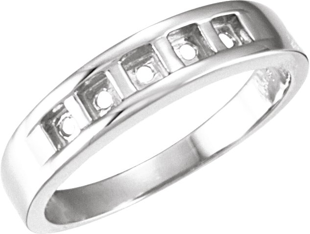 18K White Gold 5-Stone Anniversary Band Mounting