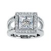 Moissanite And Diamond Ring 8mm 2 Carat Center and .38 CTW Ref 102454
